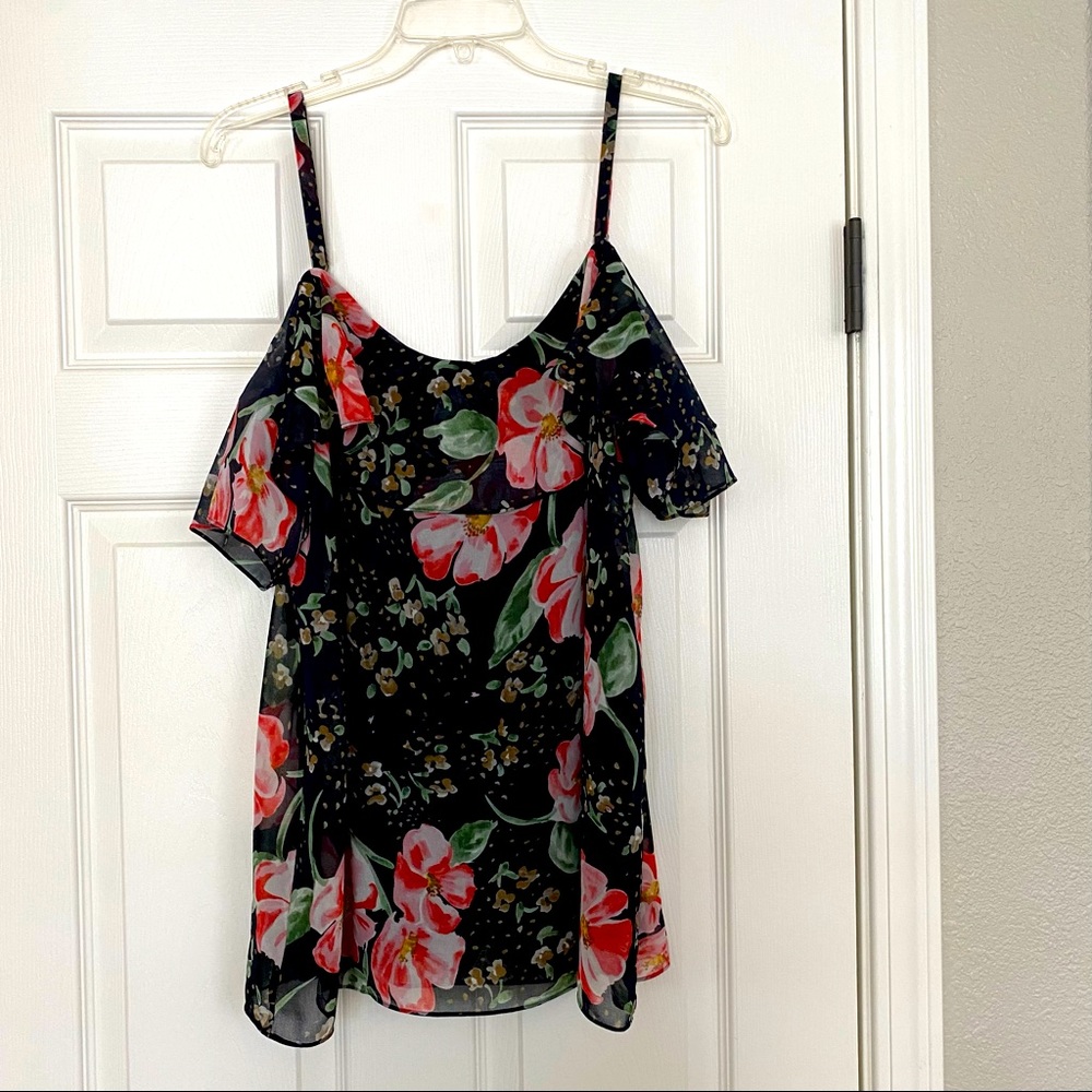 Floral CAbi Off The Shoulder Blouse